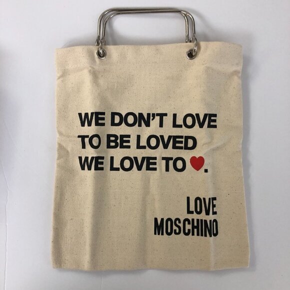 Love Moschino Canvas Shopper Bag Metal Handles with Box. Unisex - Picture 2 of 16